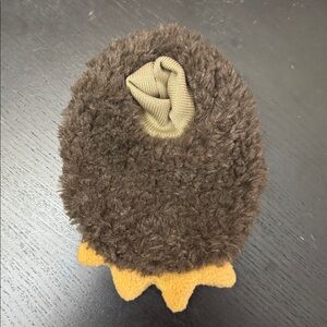 Brown Fuzzy Plush Toy with Yellow Feet